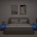 Mesitas de noche de pared con luces LED 2 uds gris Sonoma