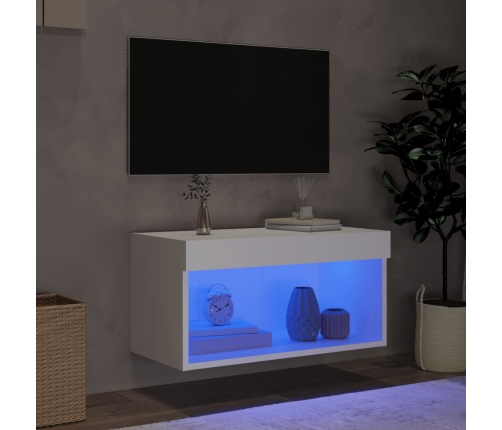 Mueble para TV con luces LED blanco 60x30x30 cm