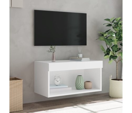 Mueble para TV con luces LED blanco 60x30x30 cm