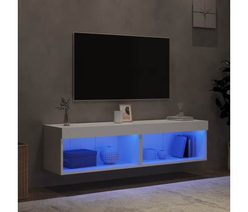 Muebles para TV con luces LED 2 uds blanco 60x30x30 cm