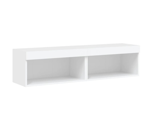 Muebles para TV con luces LED 2 uds blanco 60x30x30 cm