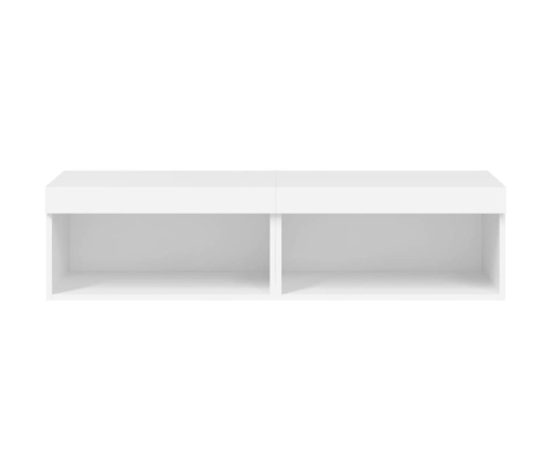 Muebles para TV con luces LED 2 uds blanco 60x30x30 cm