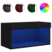 Mueble para TV con luces LED negro 60x30x30 cm