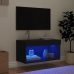 Mueble para TV con luces LED negro 60x30x30 cm