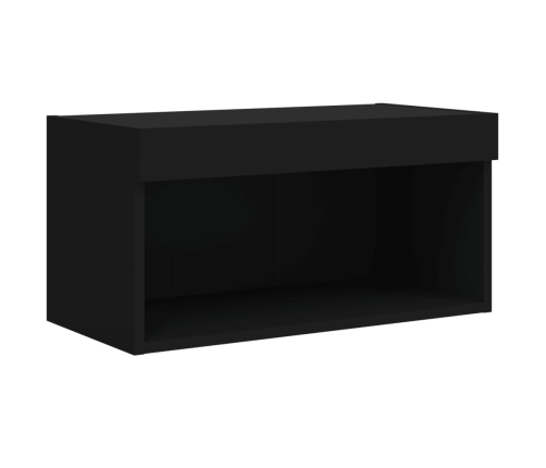 Mueble para TV con luces LED negro 60x30x30 cm