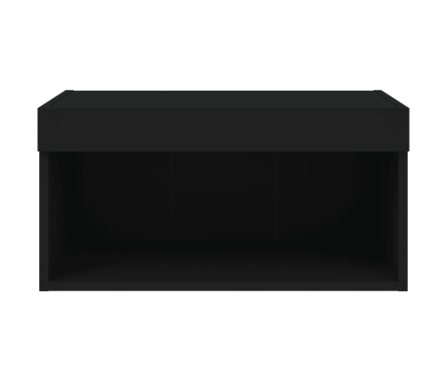 Mueble para TV con luces LED negro 60x30x30 cm