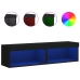 Muebles para TV con luces LED 2 uds negro 60x30x30 cm