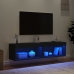 Muebles para TV con luces LED 2 uds negro 60x30x30 cm