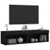 Muebles para TV con luces LED 2 uds negro 60x30x30 cm