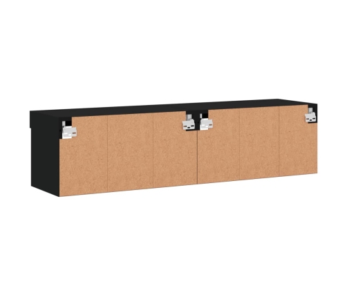 Muebles para TV con luces LED 2 uds negro 60x30x30 cm