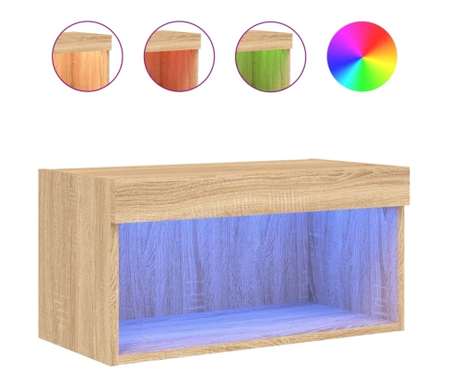 Mueble para TV con luces LED roble Sonoma 60x30x30 cm