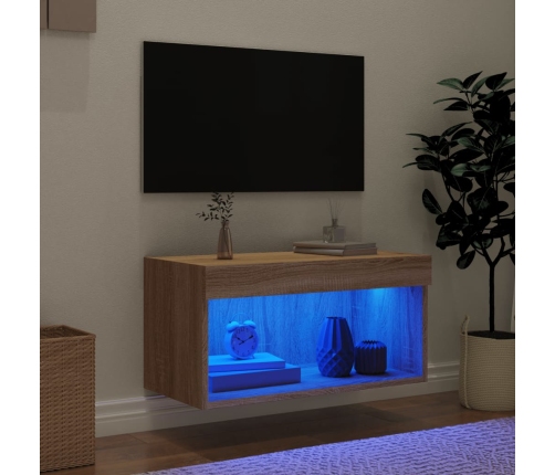 Mueble para TV con luces LED roble Sonoma 60x30x30 cm