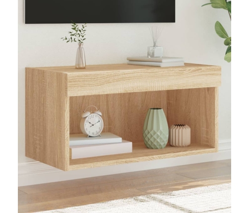 Mueble para TV con luces LED roble Sonoma 60x30x30 cm