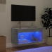 Mueble para TV con luces LED gris hormigón 60x30x30 cm