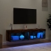 Muebles para TV con luces LED 2 uds roble ahumado 60x30x30 cm