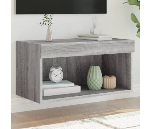 Mueble para TV con luces LED gris Sonoma 60x30x30 cm