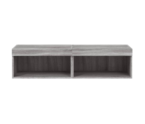 Muebles de TV con luces LED 2 uds gris Sonoma 60x30x30 cm