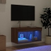 vidaXL Mueble para TV con luces LED roble marrón 60x30x30 cm