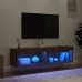 Muebles de TV con luces LED 2 uds marrón roble 60x30x30 cm