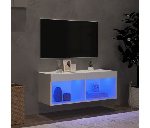 Mueble para TV con luces LED blanco 80x30x30 cm