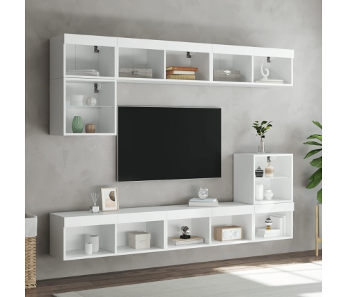 Mueble para TV con luces LED blanco 80x30x30 cm