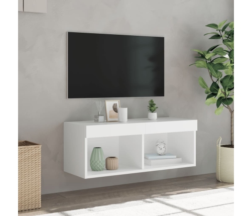 Mueble para TV con luces LED blanco 80x30x30 cm