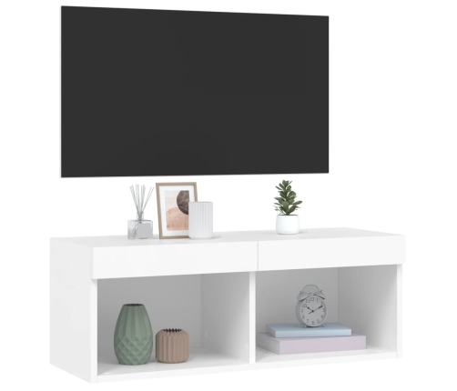 Mueble para TV con luces LED blanco 80x30x30 cm