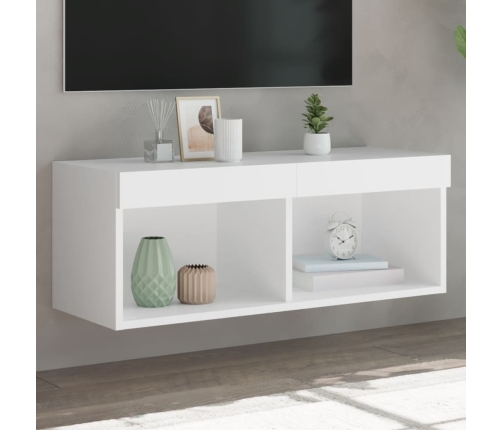 Mueble para TV con luces LED blanco 80x30x30 cm