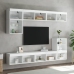 Muebles de TV con luces LED 2 uds blanco 80x30x30 cm