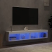 Muebles de TV con luces LED 2 uds blanco 80x30x30 cm