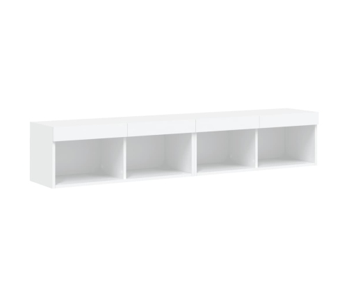 Muebles de TV con luces LED 2 uds blanco 80x30x30 cm