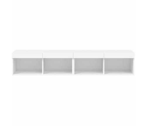 Muebles de TV con luces LED 2 uds blanco 80x30x30 cm