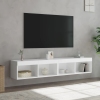 Muebles de TV con luces LED 2 uds blanco 80x30x30 cm