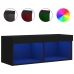 Mueble para TV con luces LED negro 80x30x30 cm