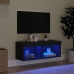 Mueble para TV con luces LED negro 80x30x30 cm