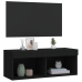 Mueble para TV con luces LED negro 80x30x30 cm