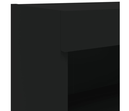 Mueble para TV con luces LED negro 80x30x30 cm