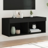 Mueble para TV con luces LED negro 80x30x30 cm