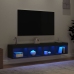 Muebles de TV con luces LED 2 uds negro 80x30x30 cm