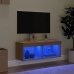 vidaXL Mueble para TV con luces LED roble Sonoma 80x30x30 cm