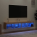 Muebles de TV con luces LED 2 uds roble Sonoma 80x30x30 cm