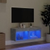 Mueble para TV con luces LED gris hormigón 80x30x30 cm