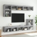 Muebles de TV con luces LED 2 uds gris hormigón 80x30x30 cm