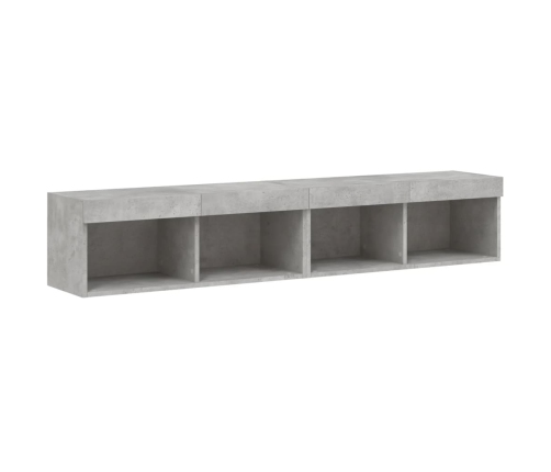 Muebles de TV con luces LED 2 uds gris hormigón 80x30x30 cm