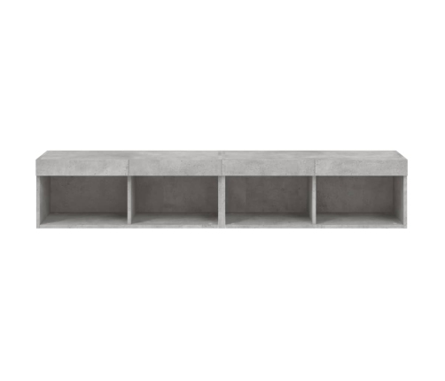 Muebles de TV con luces LED 2 uds gris hormigón 80x30x30 cm