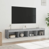 Muebles de TV con luces LED 2 uds gris hormigón 80x30x30 cm