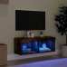 Mueble para TV con luces LED roble ahumado 80x30x30 cm