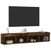 Muebles de TV con luces LED 2 uds roble ahumado 80x30x30 cm