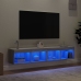 Muebles de TV con luces LED 2 uds gris Sonoma 80x30x30 cm