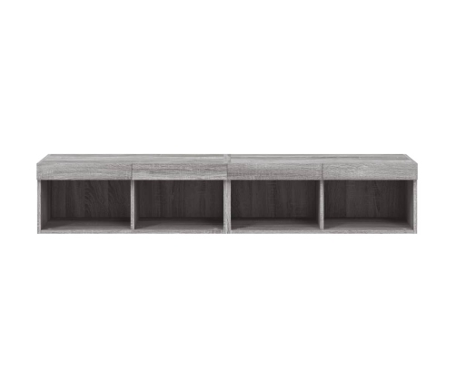 Muebles de TV con luces LED 2 uds gris Sonoma 80x30x30 cm